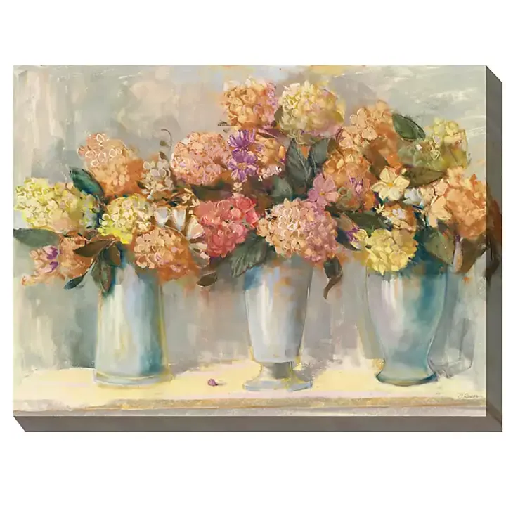 Spiced Hydrangeas Outdoor Canvas Art Print