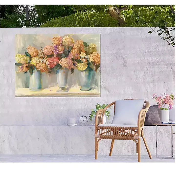 Spiced Hydrangeas Outdoor Canvas Art Print