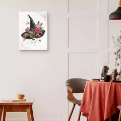 Spooky Floral Hat Canvas Art Print