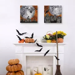 Spooky Graveyard Canvas Art Prints, Set of 2