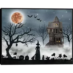 Spooky Harvest Moon Framed Canvas Art Print