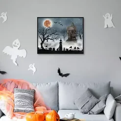 Spooky Harvest Moon Framed Canvas Art Print