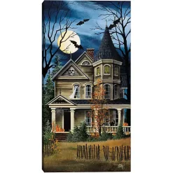 Spooky Haunted House Canvas Art Print