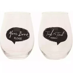 Spooky Sentiment Stemless Wine Glasses, Set of 4