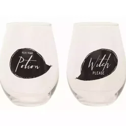 Spooky Sentiment Stemless Wine Glasses, Set of 4