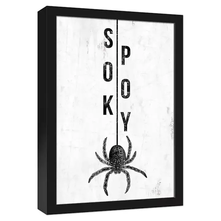 Spooky Spider Halloween Framed Canvas Art Print