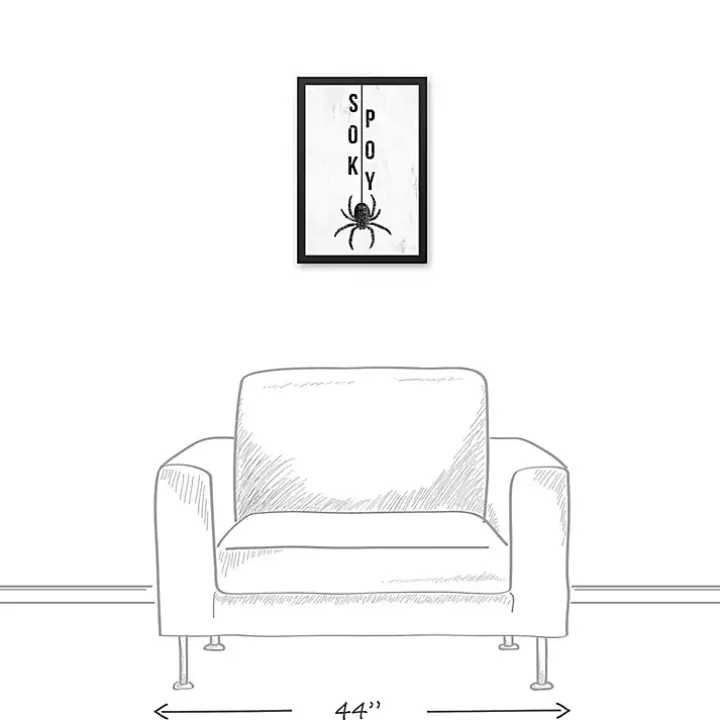 Spooky Spider Halloween Framed Canvas Art Print