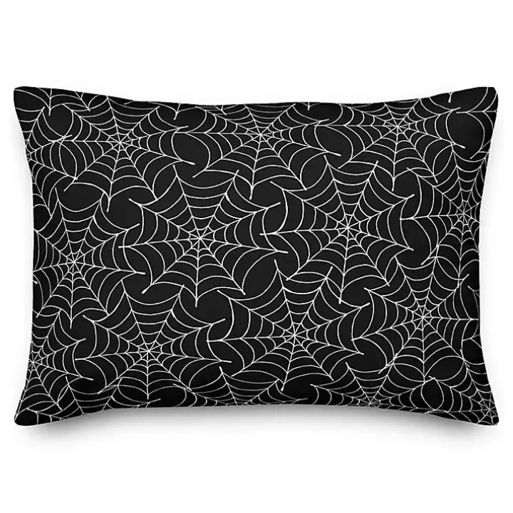 Spooky Spider Web Outdoor Accent Pillow