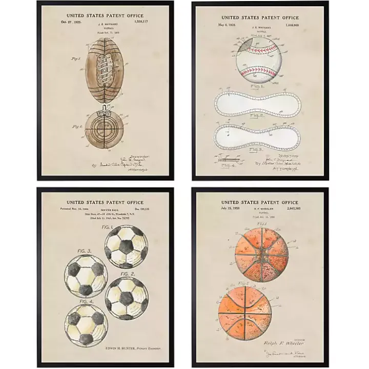 Sports Ball Patents Framed Art Prints