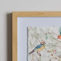 Spring Birds on Branch Framed Art Prints, Set of 2