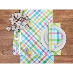 Spring Blossom Plaid Table Runner