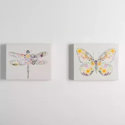 Springtime Bugs Canvas Art Prints, Set of 2