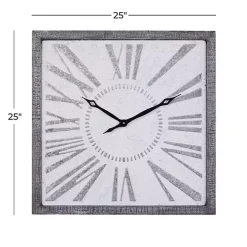 Square Galvanized Metal Wall Clock