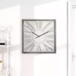 Square Galvanized Metal Wall Clock