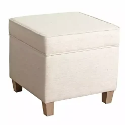 Square Oatmeal Storage Ottoman