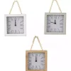 Square Wood Beaded Wall Clocks, Set of 3