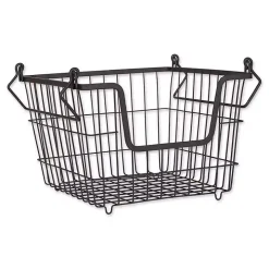 Stackable Black Wire Kitchen Basket, 8 in.