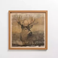 Stag Cabin Friend Framed Art Print