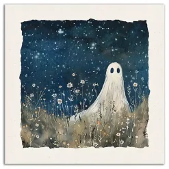 Stargazing Ghost Canvas Art Print
