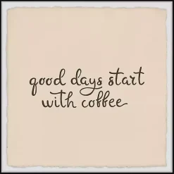 Start with Coffee Framed Wall Plaque