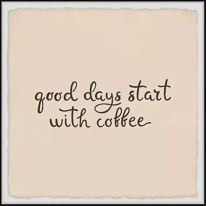 Start with Coffee Framed Wall Plaque