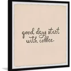 Start with Coffee Framed Wall Plaque