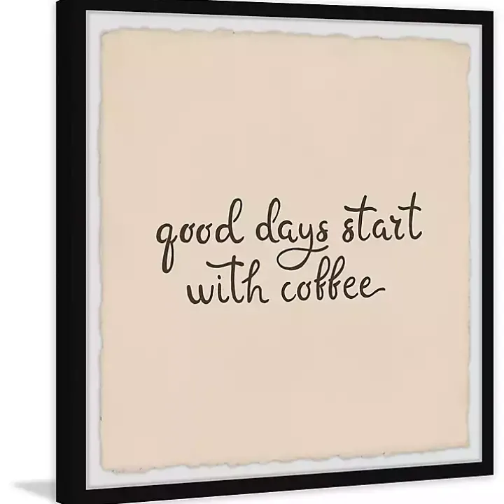 Start with Coffee Framed Wall Plaque
