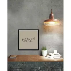 Start with Coffee Framed Wall Plaque