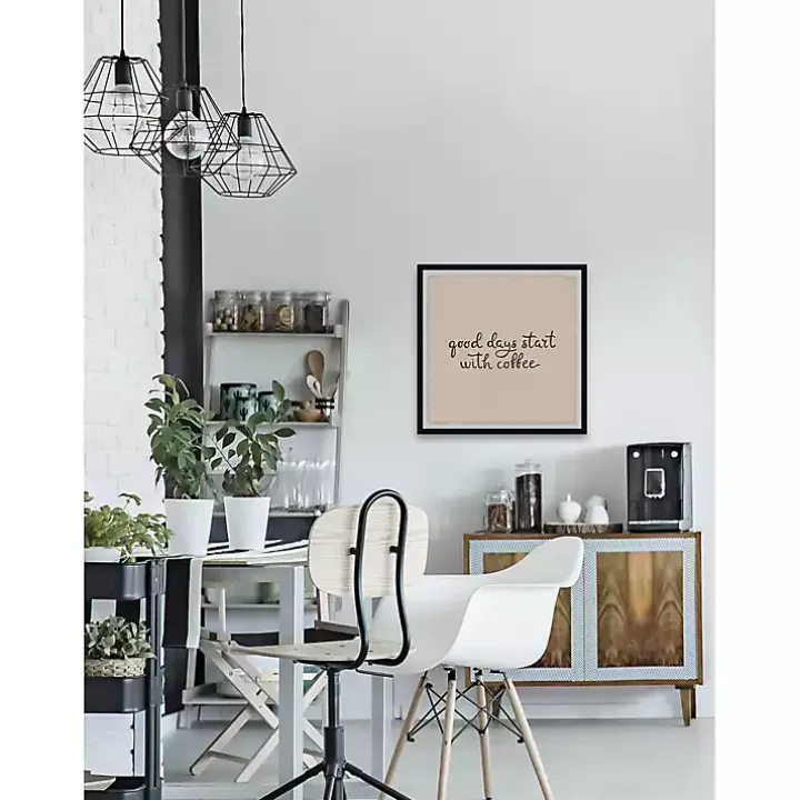 Start with Coffee Framed Wall Plaque