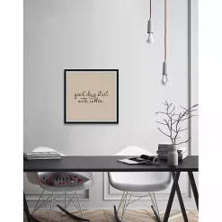 Start with Coffee Framed Wall Plaque