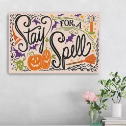 Stay For A Spell Halloween Wall Plaque