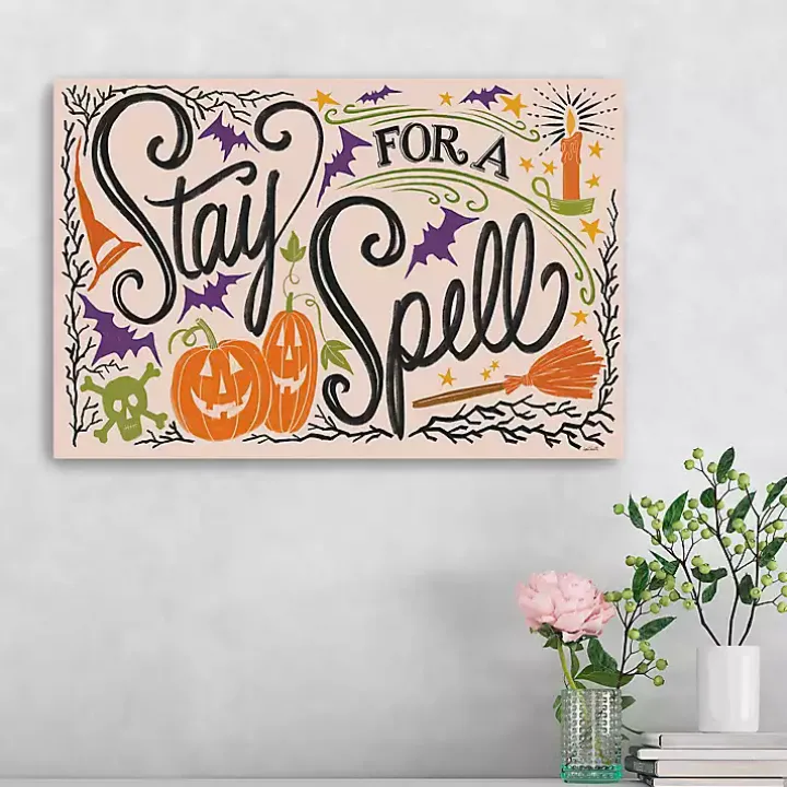 Stay For A Spell Halloween Wall Plaque