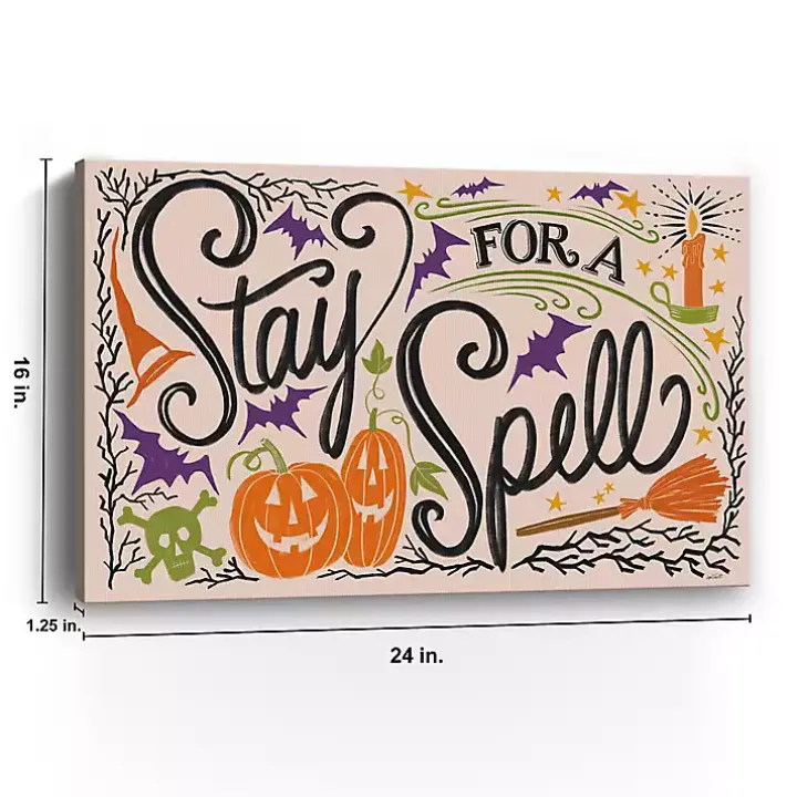Stay For A Spell Halloween Wall Plaque