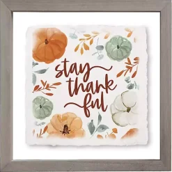 Stay Thankful Pumpkins Framed Wall Plaque