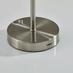 Steel Metal Disc Frosted Light Cordless Table Lamp