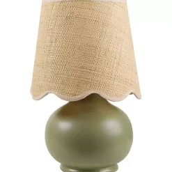 Stella Green Diminuta Table Lamp with Woven Shade