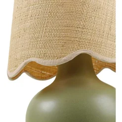Stella Green Diminuta Table Lamp with Woven Shade