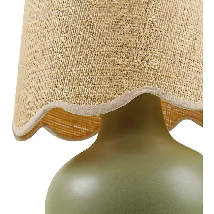 Stella Green Diminuta Table Lamp with Woven Shade