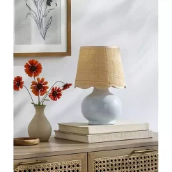 Stella Light Blue Diminuta Woven Shade Table Lamp