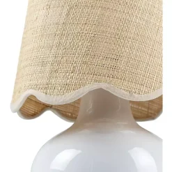 Stella White Diminuta Table Lamp with Woven Shade