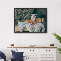 Still Life with a Curtain Framed Canvas Art Print