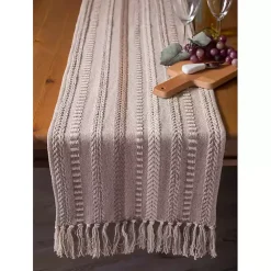 Stone Braided Stripe Table Runner, 108 in.