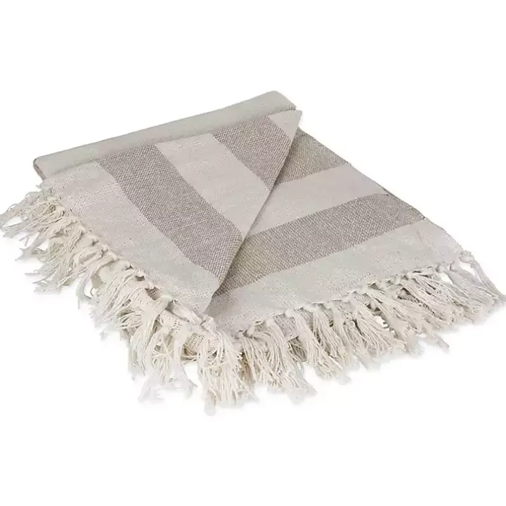 Stone Cabana Stripe Throw