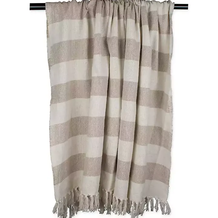Stone Cabana Stripe Throw