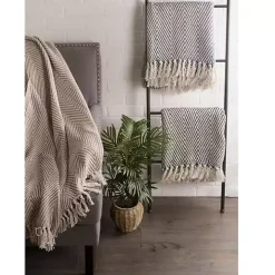 Stone Chevron and Fringe Throw