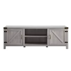Stone Gray Barn Door TV Stand