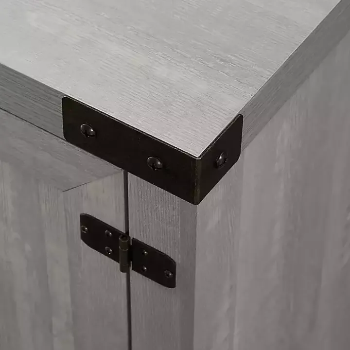 Stone Gray Barn Door TV Stand