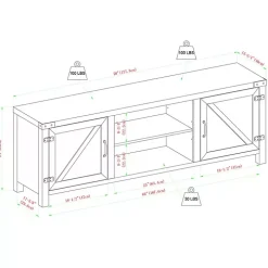 Stone Gray Barn Door TV Stand