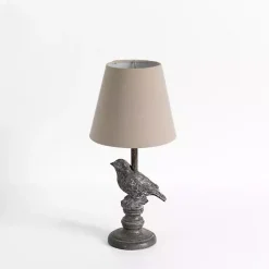 Stone Gray Perched Bird Table Lamp
