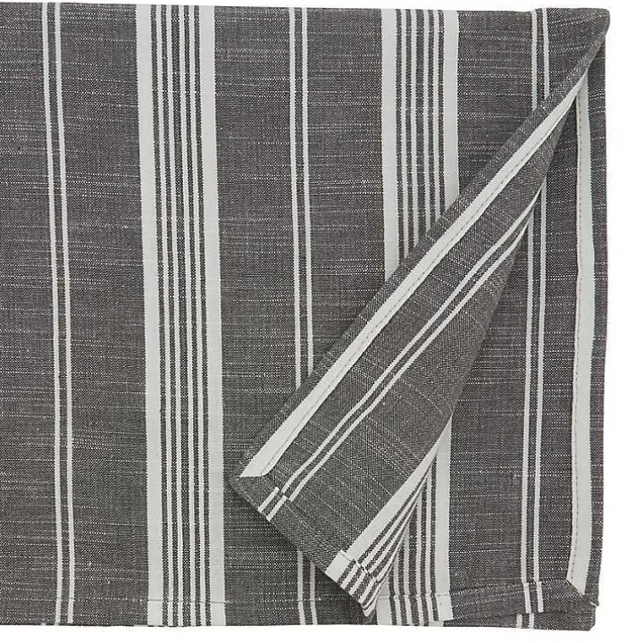 Stone Gray Thin Striped Table Runner